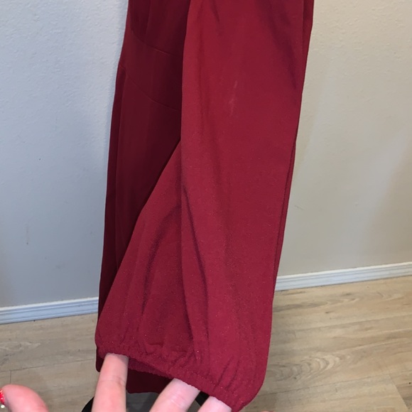 Shein curve red 2X long sleeve v-neck maxi dress - Picture 5 of 10